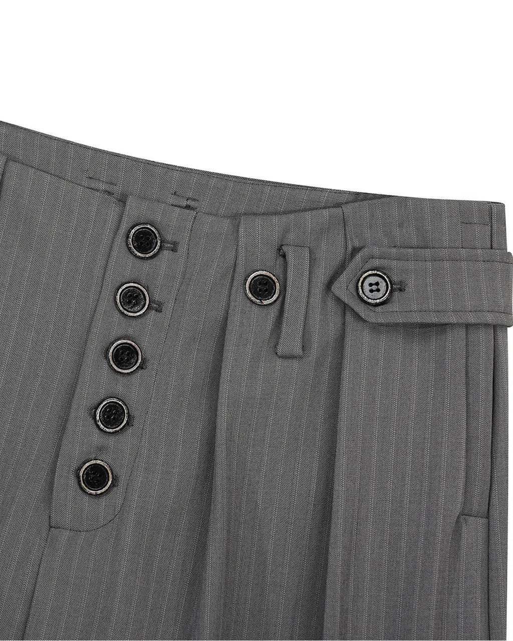 Pinstripe Buttons Barrel Suit Pants | Inflation Streetwear