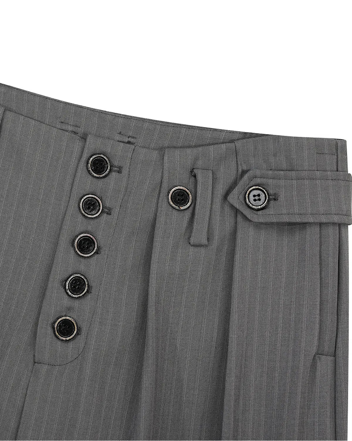 Pinstripe Buttons Barrel Suit Pants | Inflation Streetwear