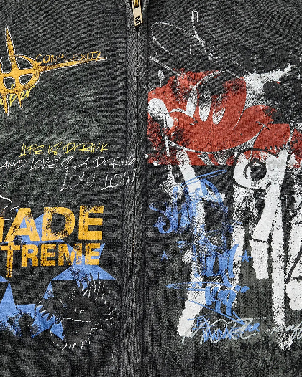 Boxy Graffiti Zip Up Hoodie | Inflation Streetwear
