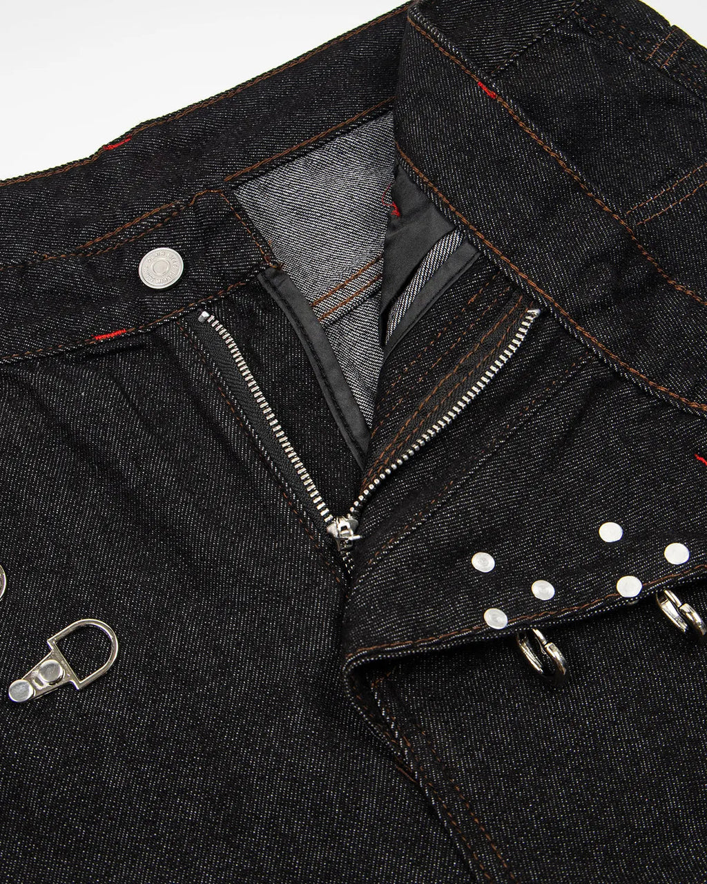 Asymmetric Buckle Raw Baggy Jeans | Inflation Streetwear