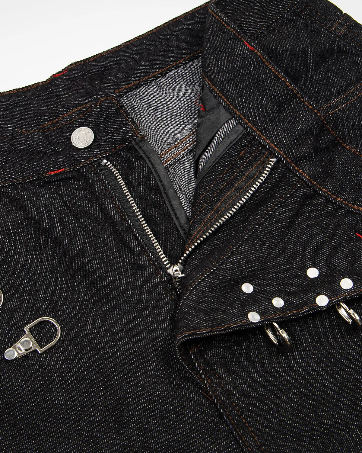 Asymmetric Buckle Raw Baggy Jeans | Inflation Streetwear