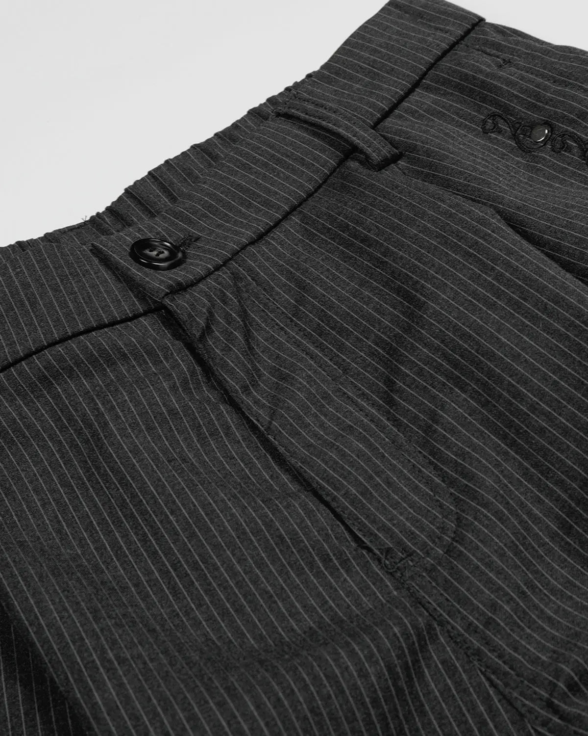 Pinstripe Stud Detail Tailored Shorts | Inflation Streetwear