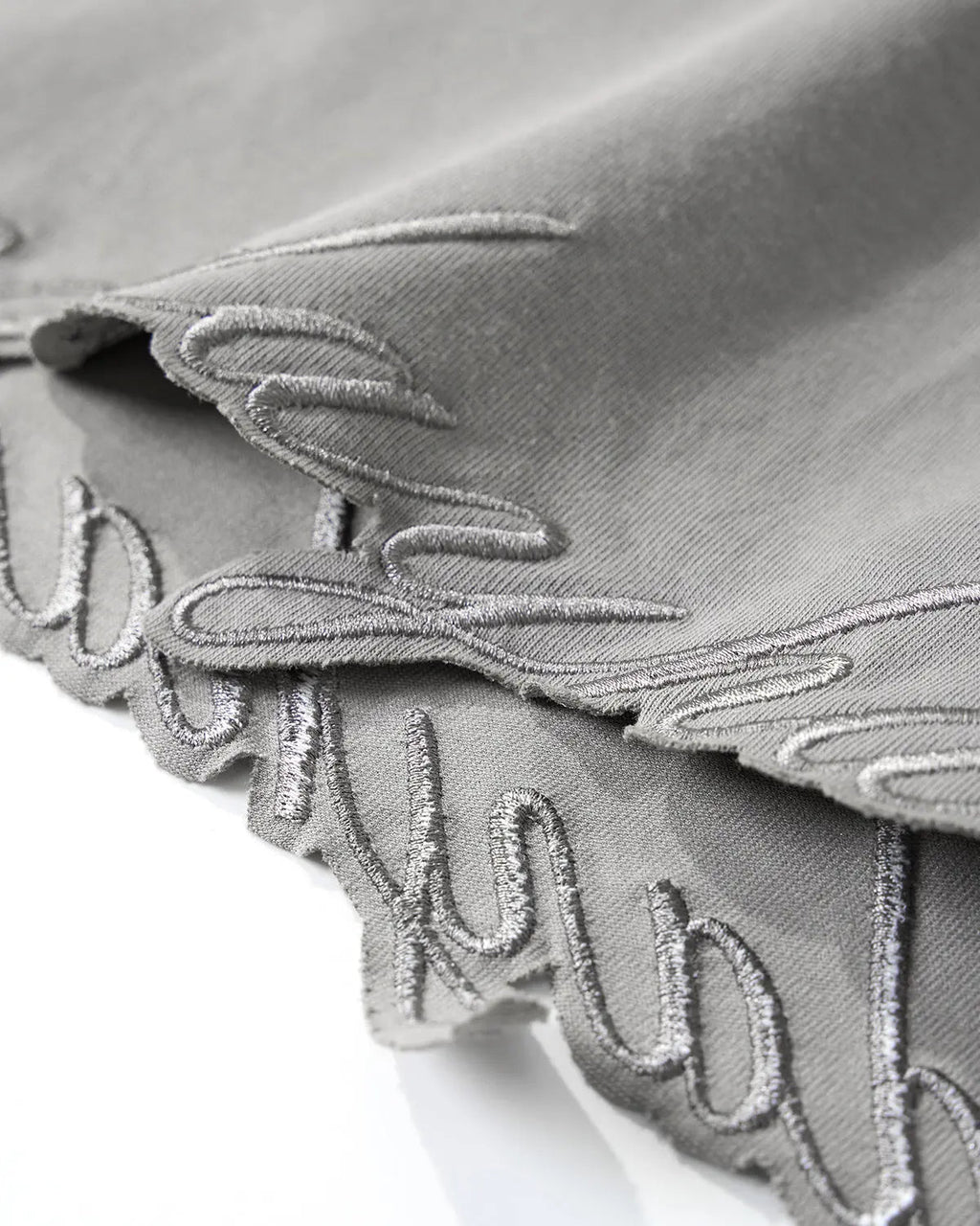 Embroidered Frayed Hem Oversized T-Shirt | Inflation Streetwear