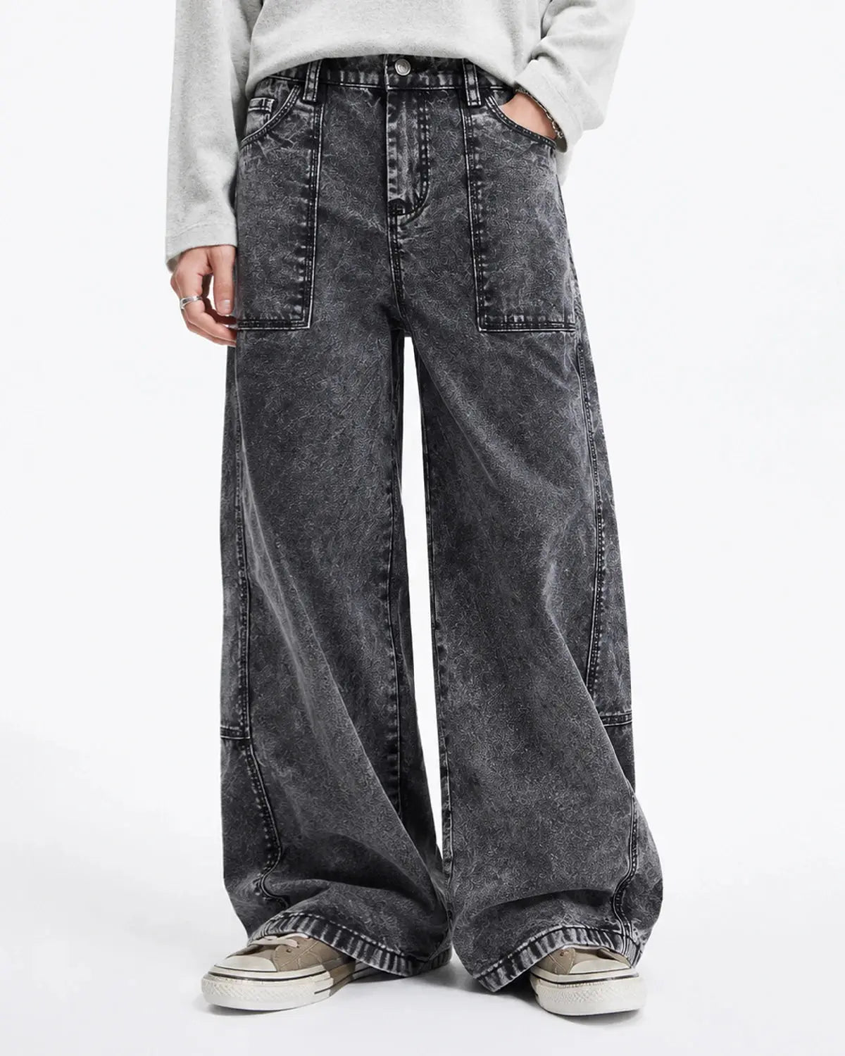 Deconstructed Distressed Barrel Jeans | Inflation Streetwear