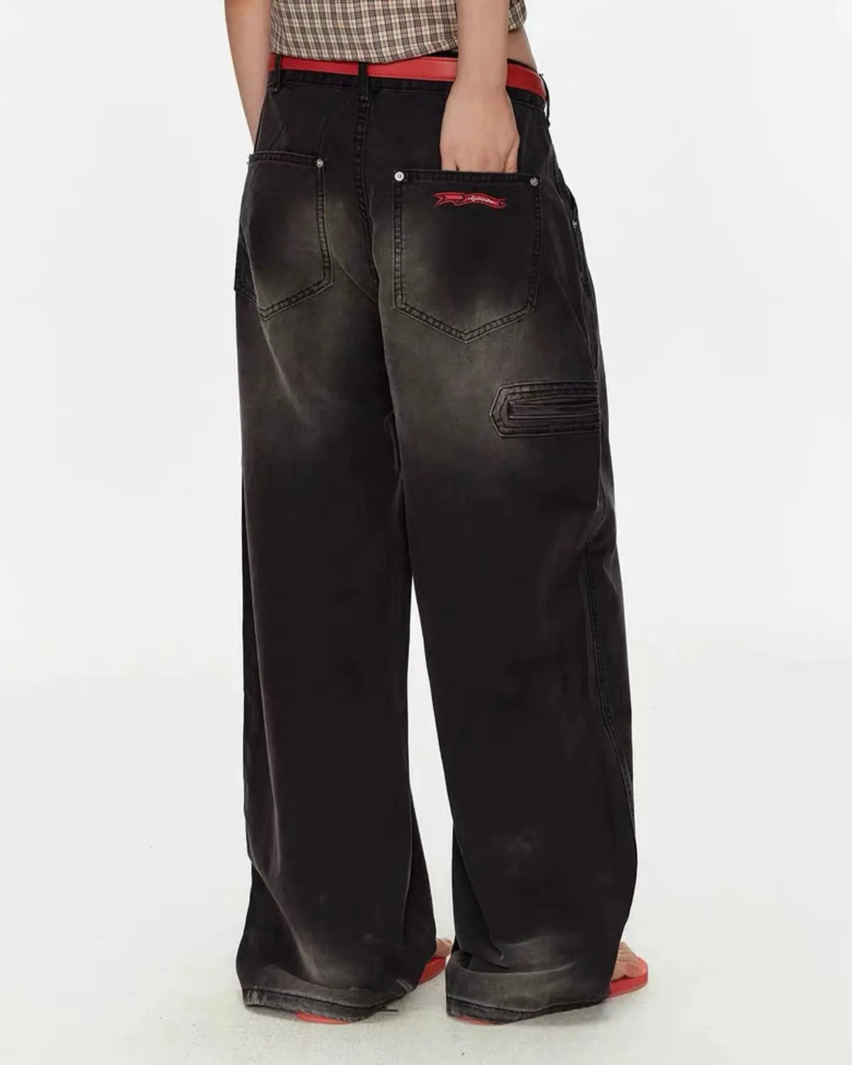 Retro Washed Wide-Leg Jeans | Inflation Streetwear