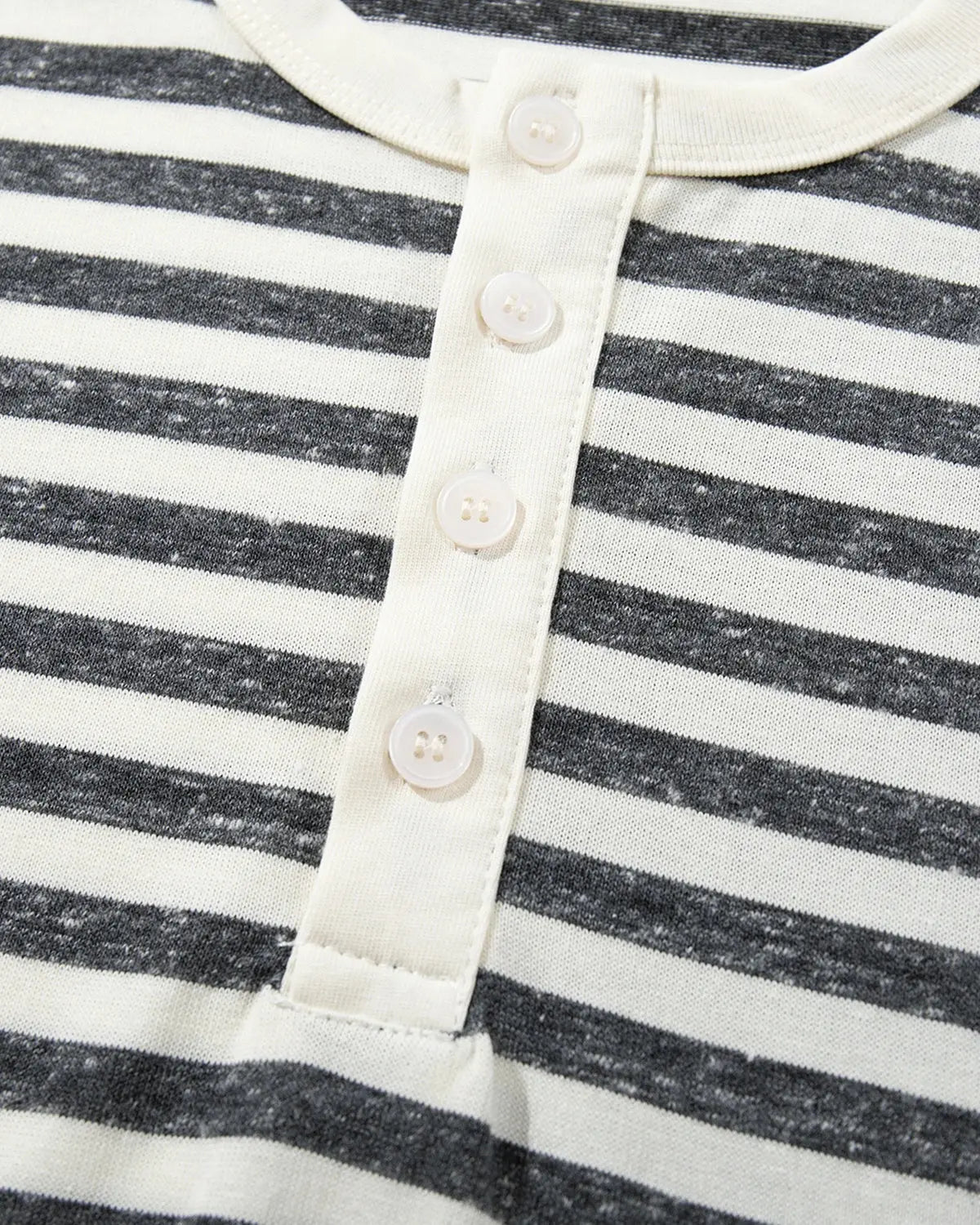 Striped Henley Relaxed T-shirt | Inflation Streetwear