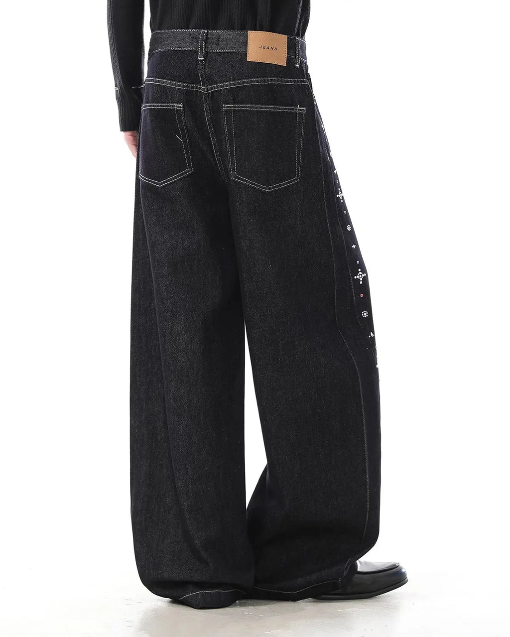 Studded Rhinestone Baggy Denim Jeans | Inflation Streetwear