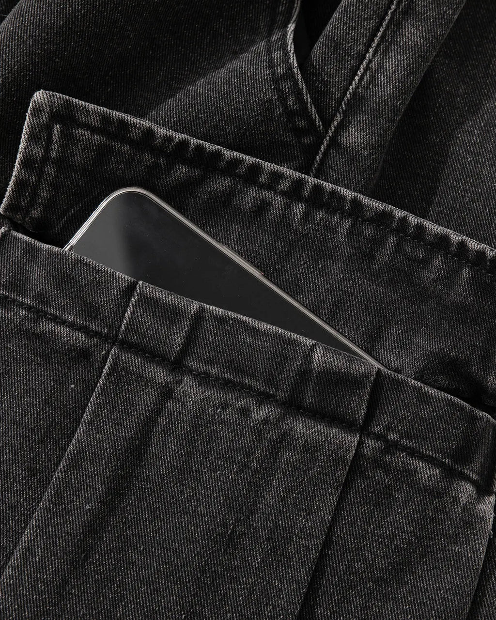 Washed Denim Cargo Shorts with Drawstring | Inflation Streetwear