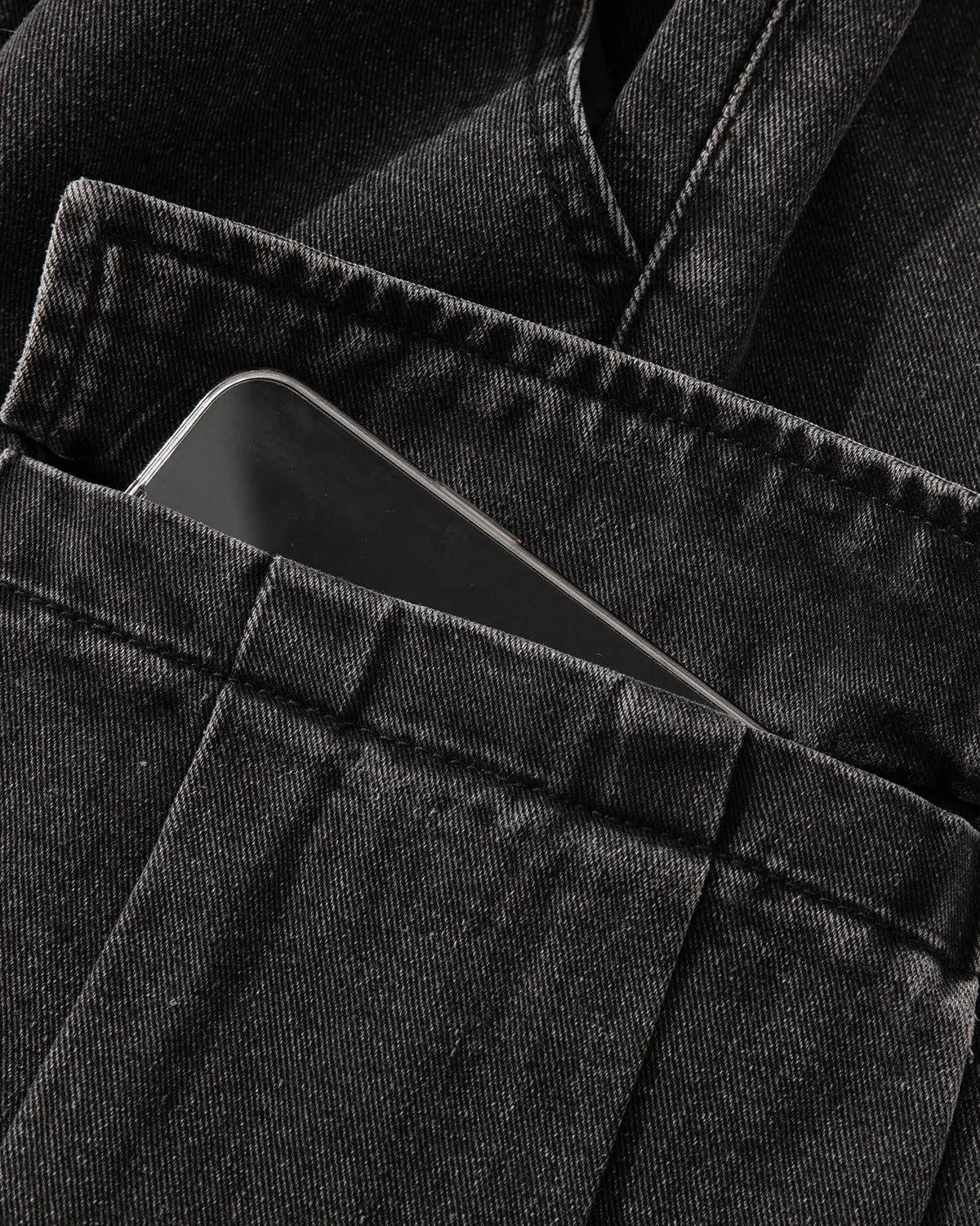Washed Denim Cargo Shorts with Drawstring | Inflation Streetwear
