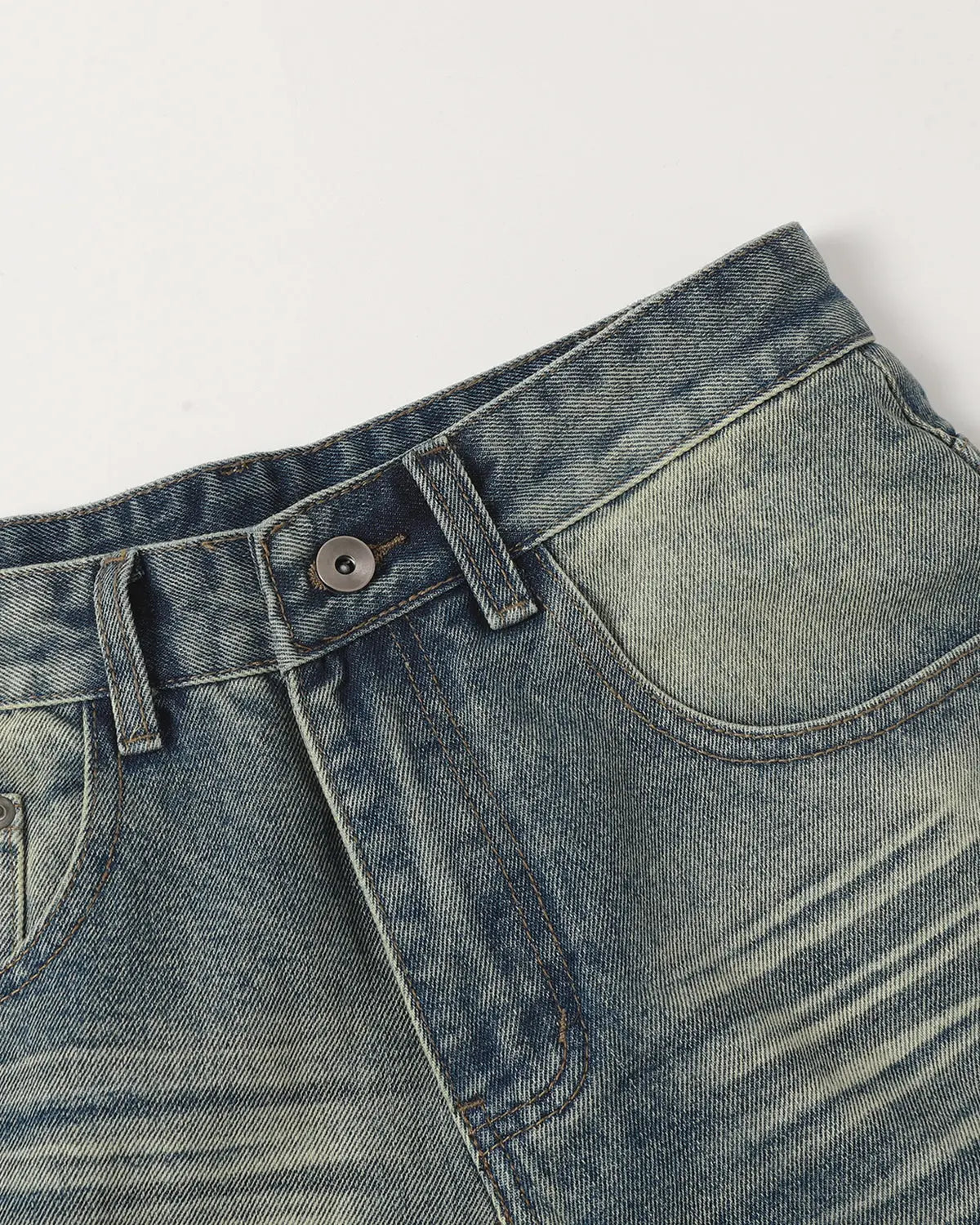 Mid-Length Washed Denim Shorts | Inflation Streetwear