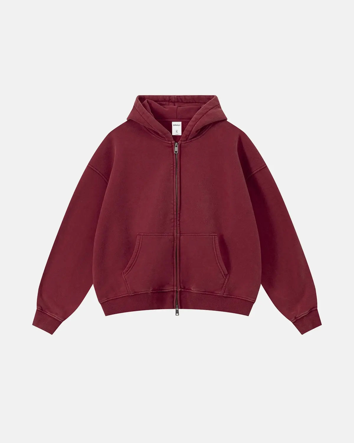 Vintage Washed Fleece Boxy Zip Hoodie | Inflation Streetwear