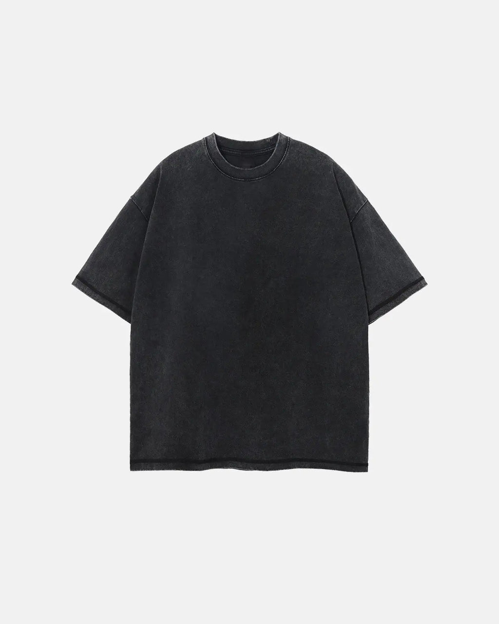 Mock Neck Wax Washed T-Shirt | Inflation Streetwear