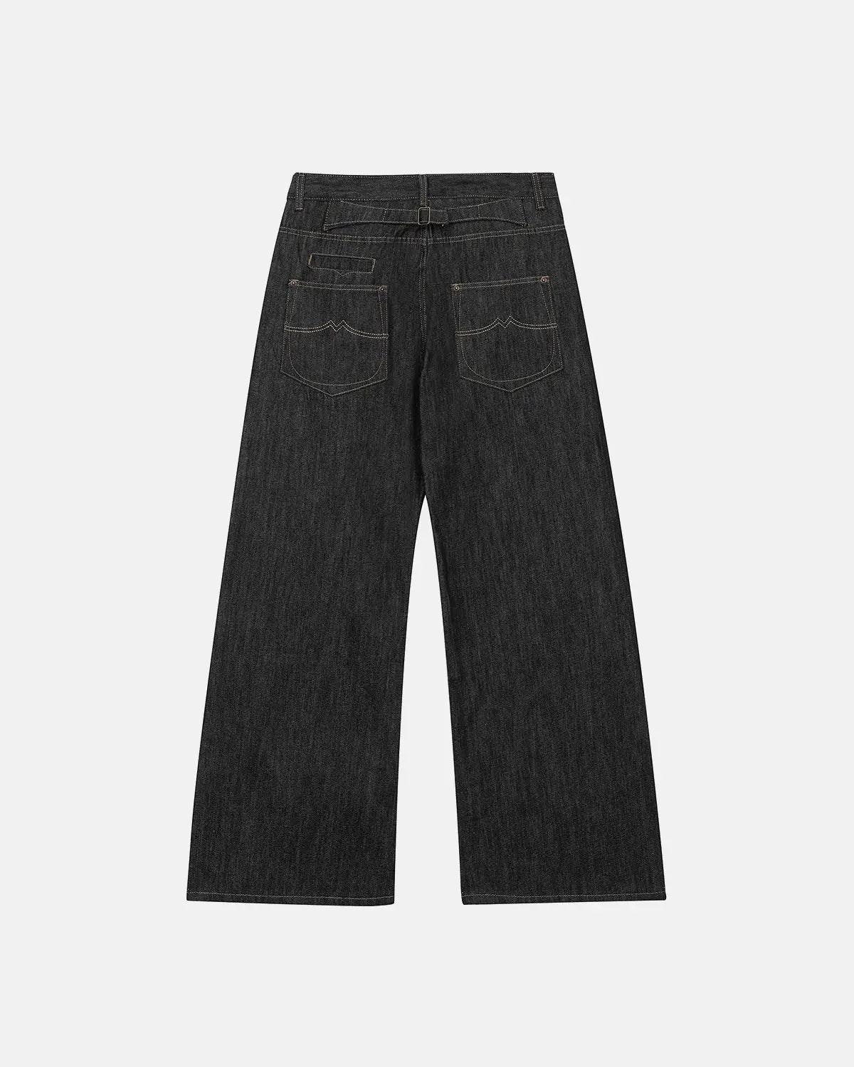 Cinch Back Raw Wide Leg Baggy Jeans | Inflation Streetwear