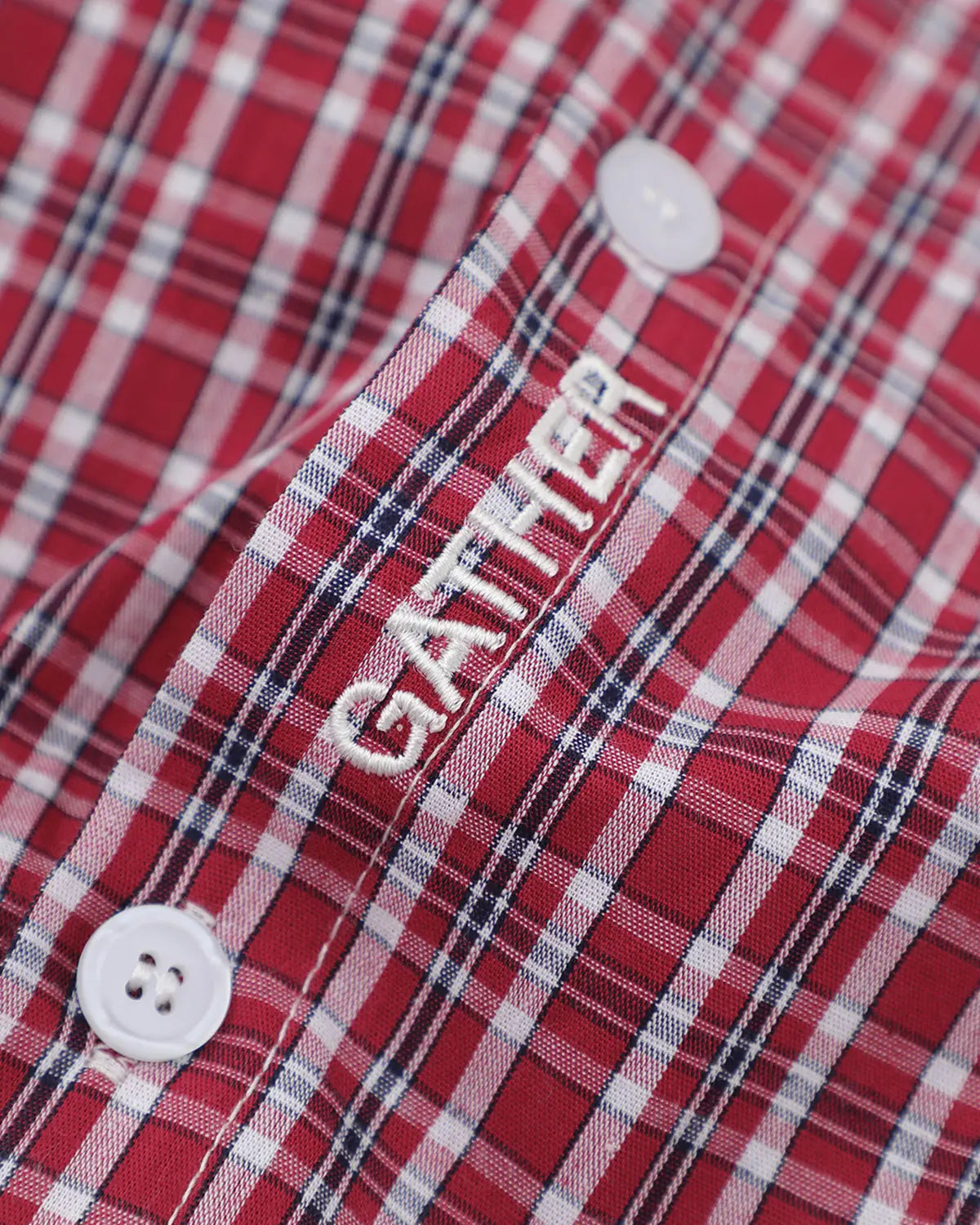 Plaid Script Embroidered Short-Sleeve Shirt | Inflation Streetwear