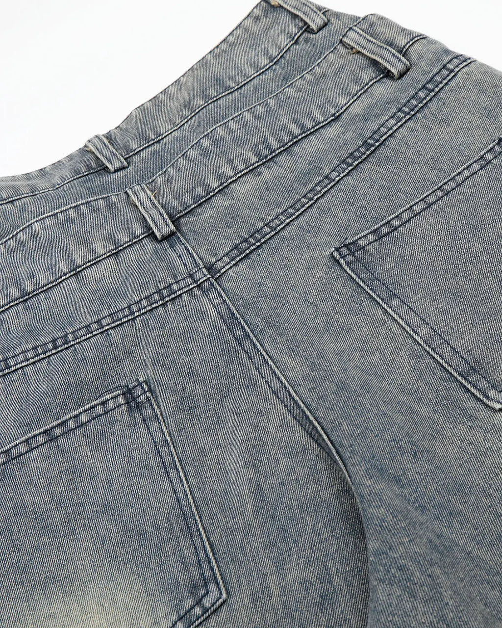 Rhinestone Cross Double Waist Denim Jorts | Inflation Streetwear