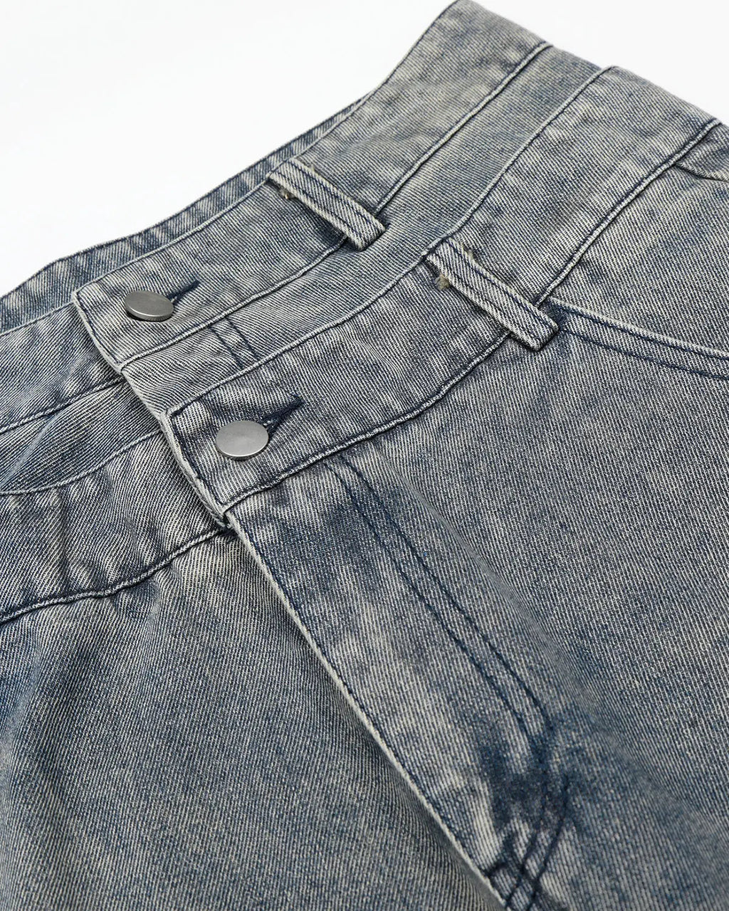Rhinestone Cross Double Waist Denim Jorts | Inflation Streetwear