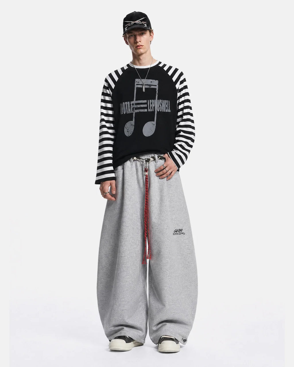 Music Graphic Striped Long Sleeve T-Shirt | Inflation Streetwear