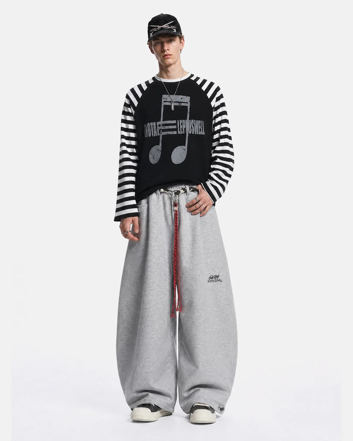 Music Graphic Striped Long Sleeve T-Shirt | Inflation Streetwear