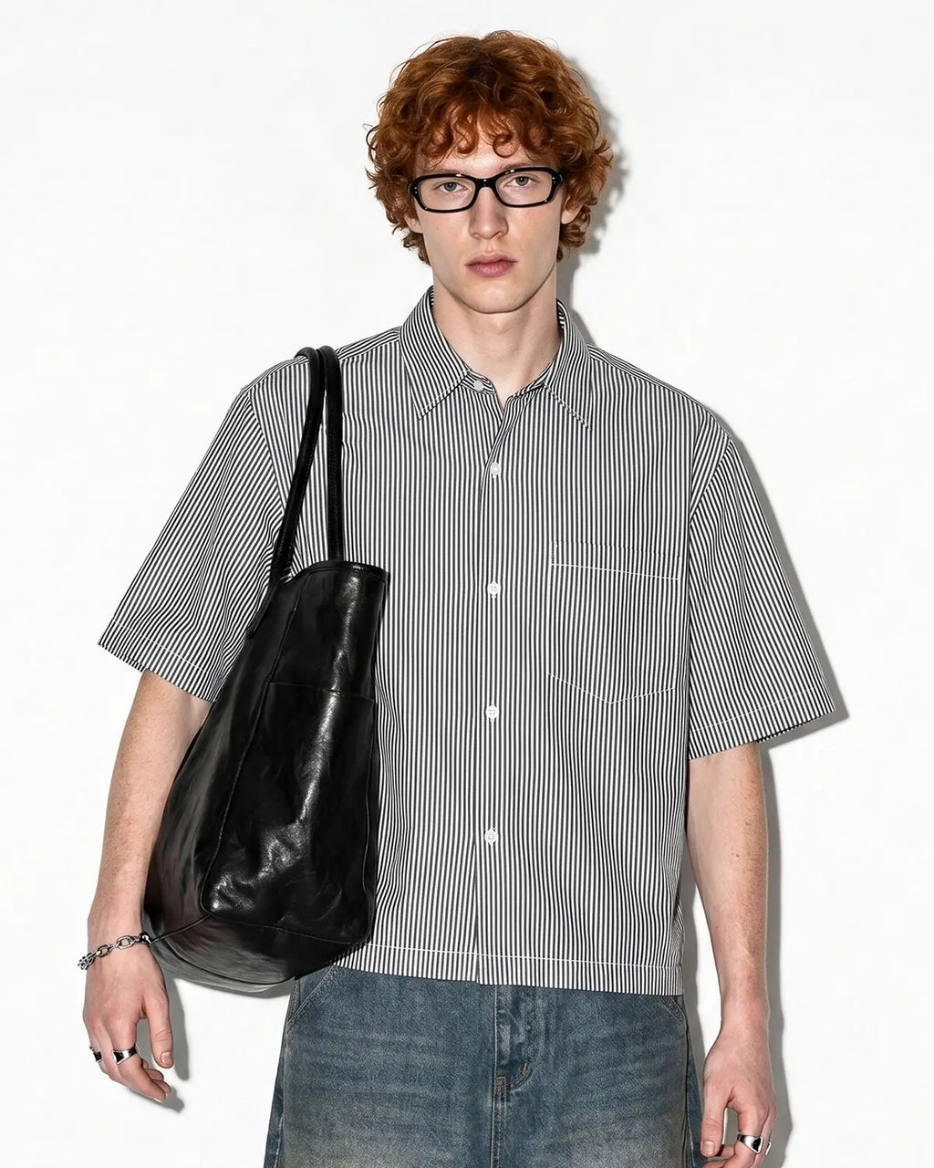 Boxy Striped Short-Sleeve Shirt | Inflation Streetwear