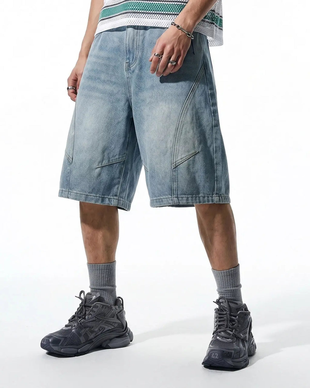 Structured Washed Denim Shorts | Inflation Streetwear