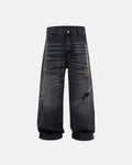 Distressed Rhinestone Ripped Baggy Jeans | Inflation Streetwear