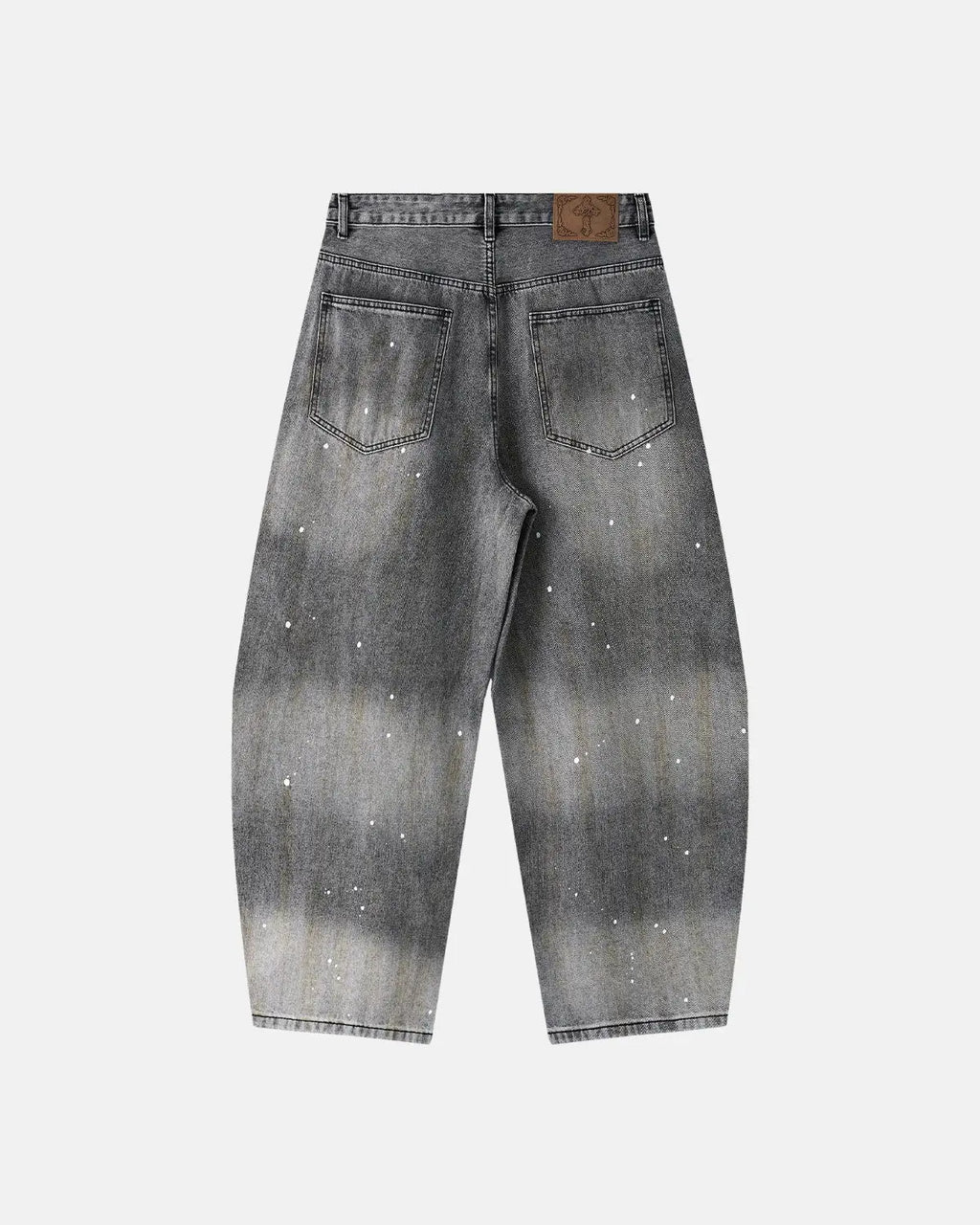 Metal Clasp Washed Barrel Jeans | Inflation Streetwear