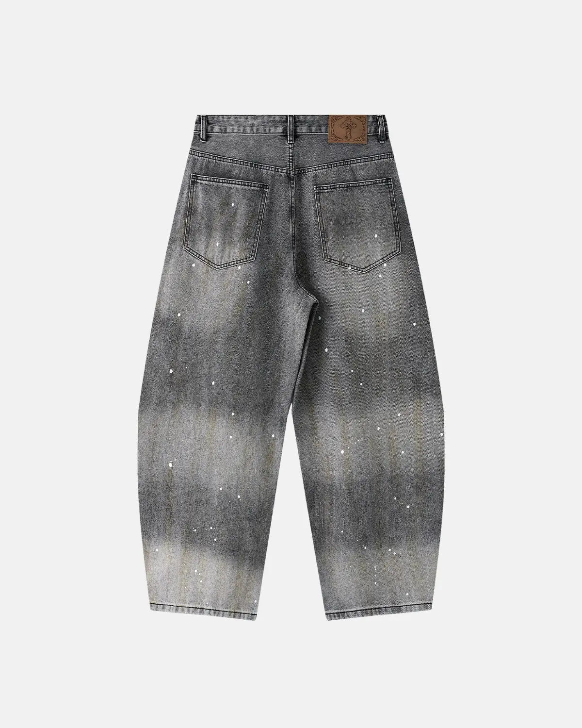 Metal Clasp Washed Barrel Jeans | Inflation Streetwear