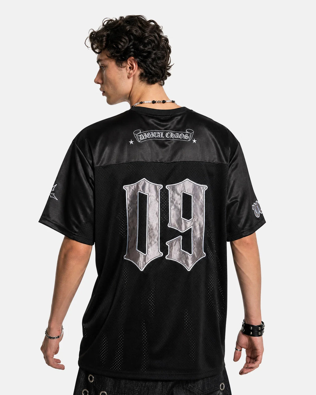 Gothic Embroidered Mesh Jersey | Inflation Streetwear