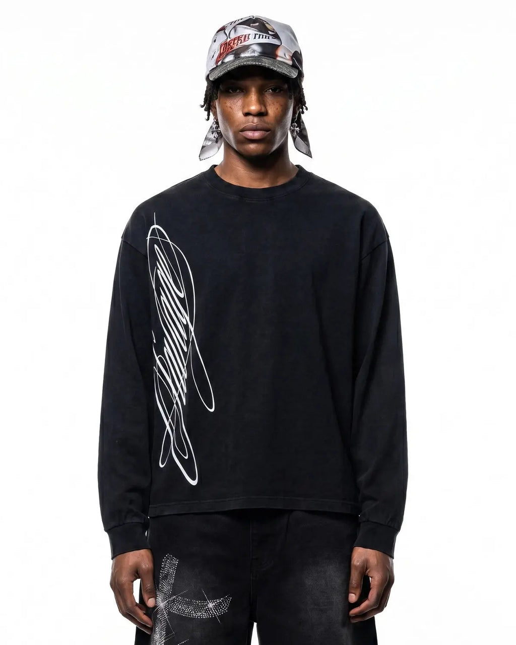 Boxy Script Graphic Washed T-Shirt | Inflation Streetwear