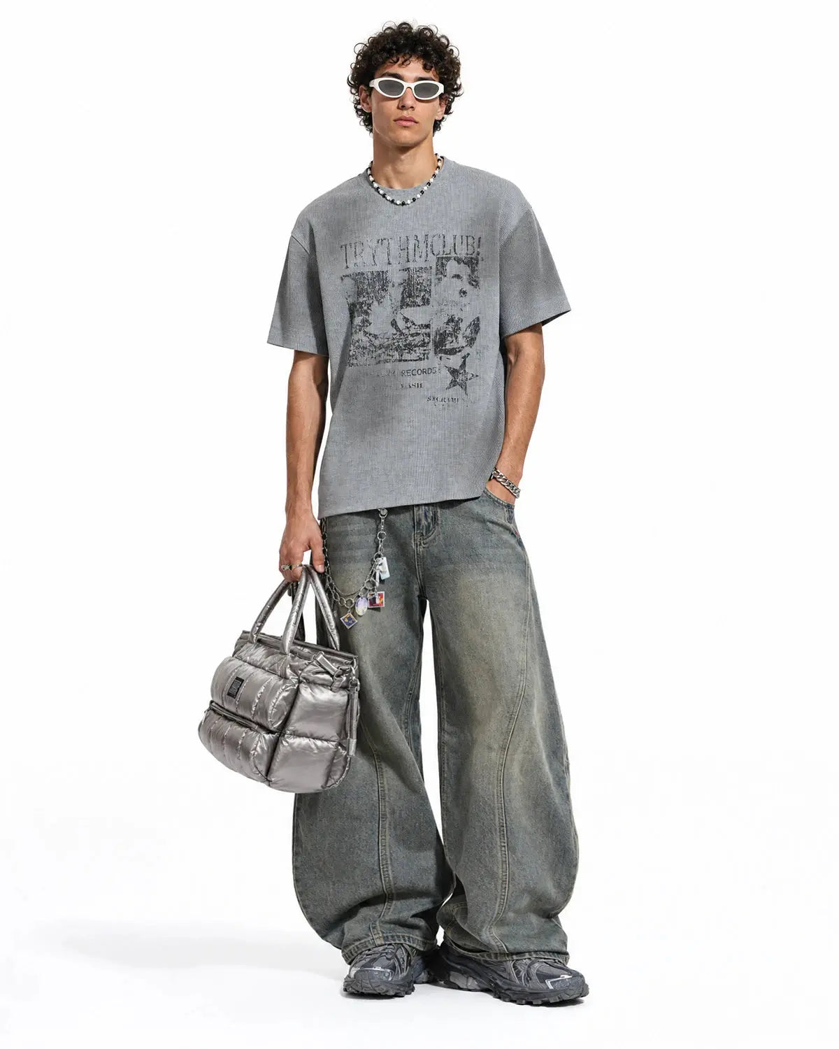 Distressed Graphic Waffle Tee | Inflation Streetwear