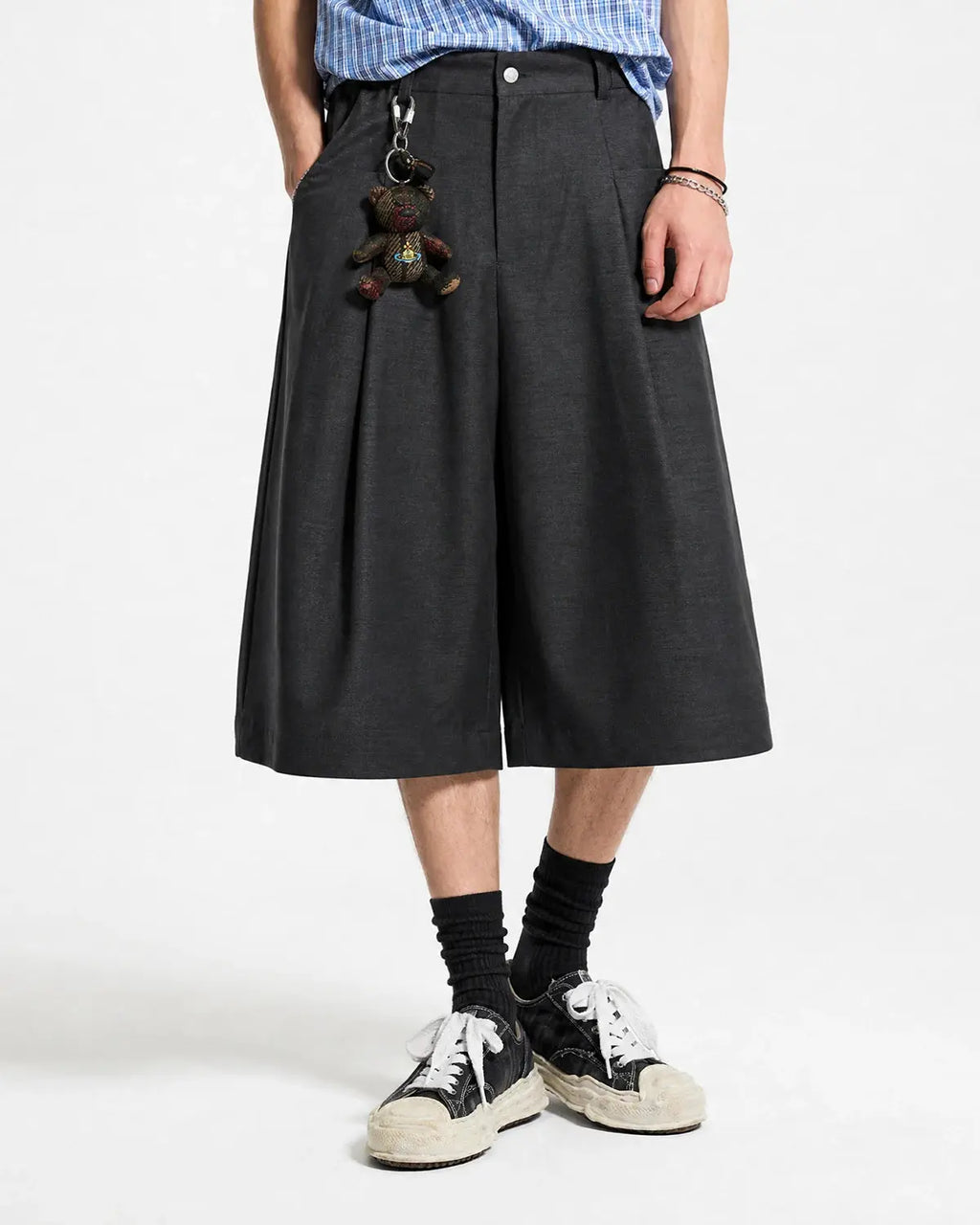 Pleated Wide-Leg Tailored Shorts | Inflation Streetwear