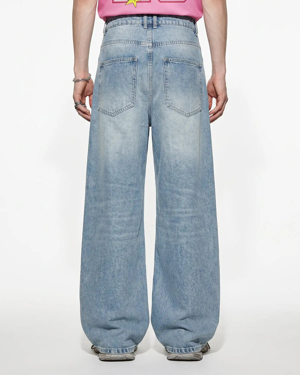 Asymmetric Button Baggy Jeans | Inflation Streetwear