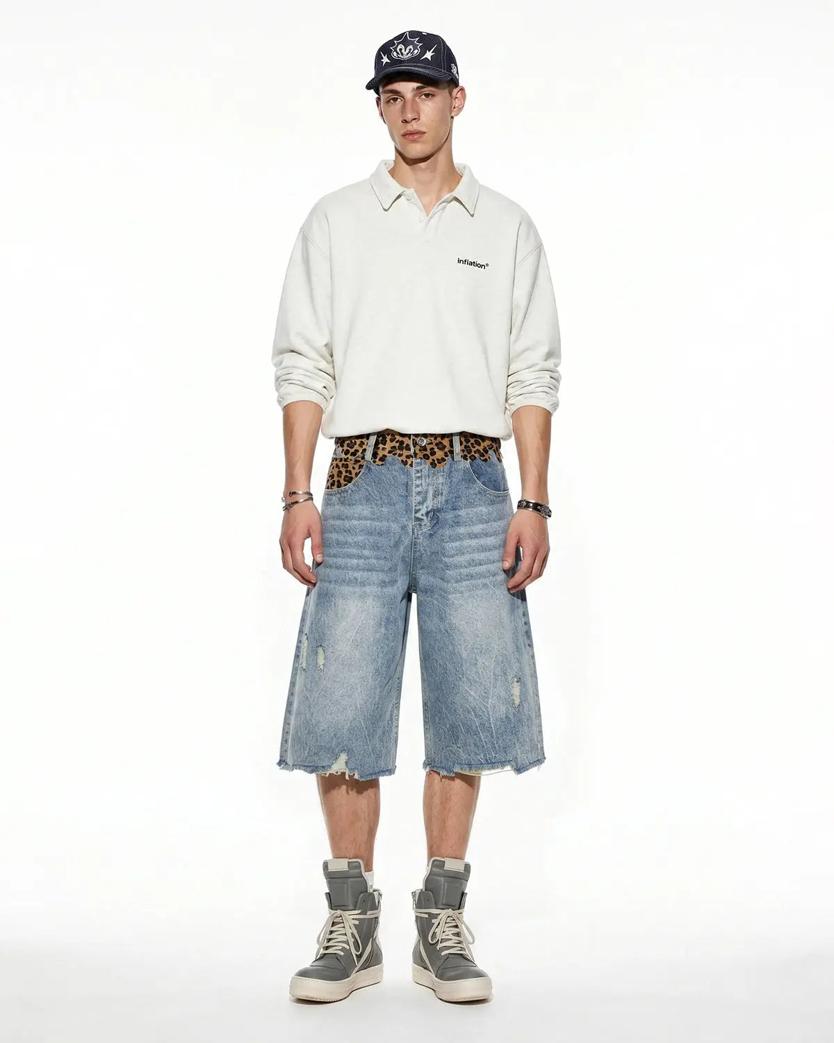 Leopard Patchwork Jorts | Inflation Streetwear