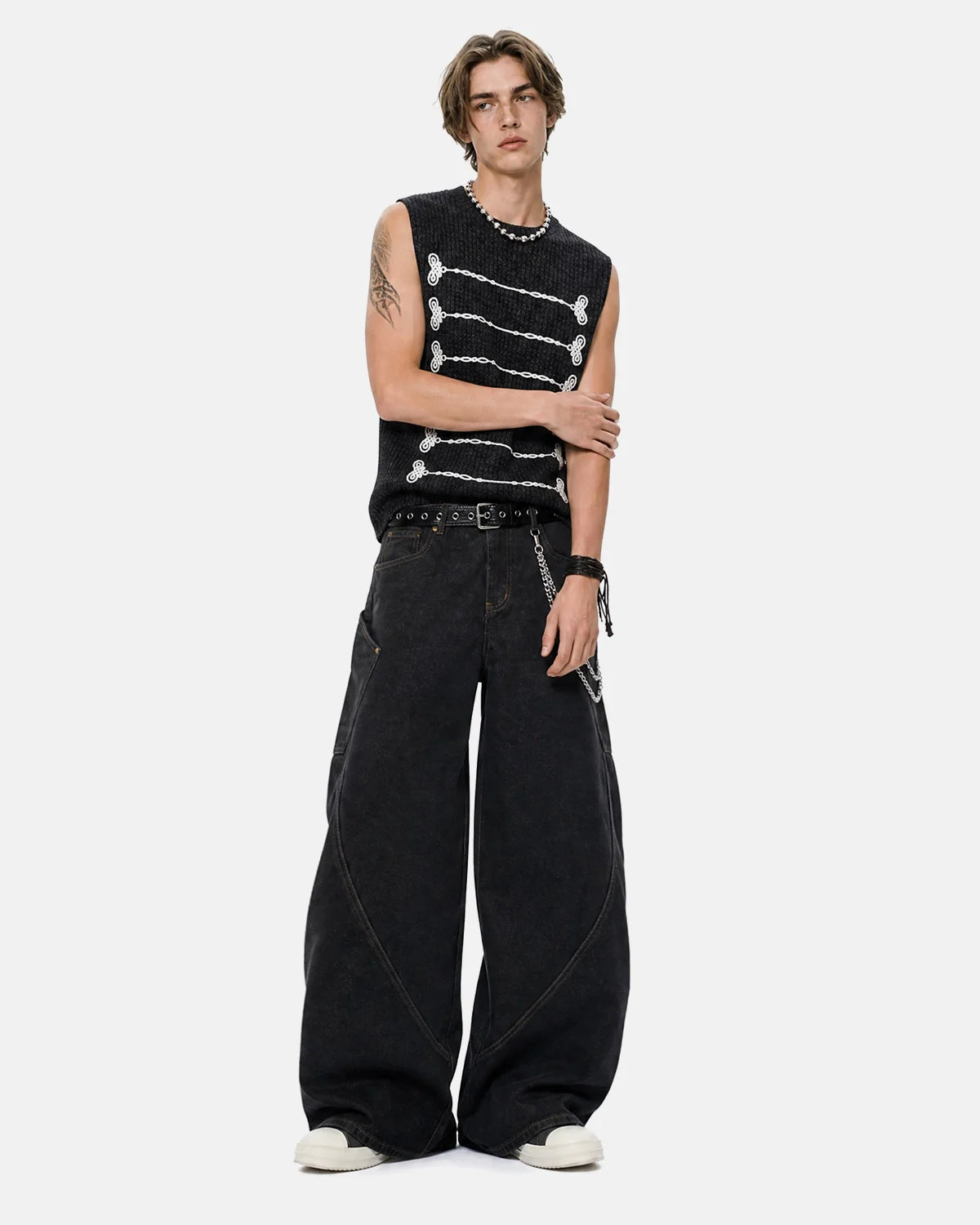 Embroidered Knit Tank Top | Inflation Streetwear