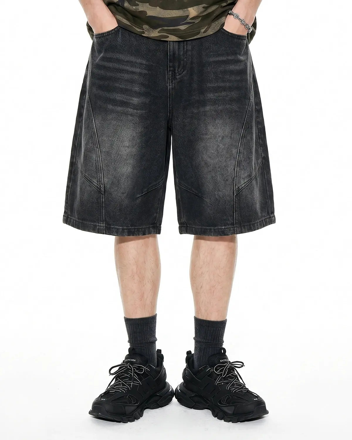 Structured Washed Denim Shorts | Inflation Streetwear