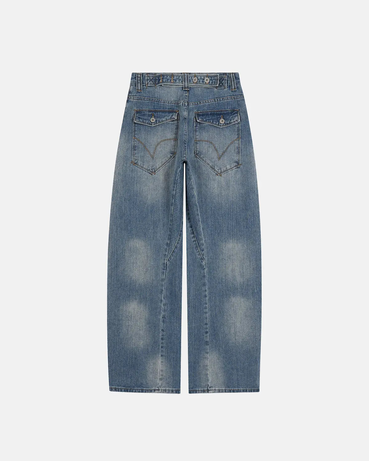 Bamboo Weave Cinch Back Baggy Jeans | Inflation Streetwear
