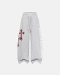 Cross Print Baggy Sweatpants | Inflation Streetwear