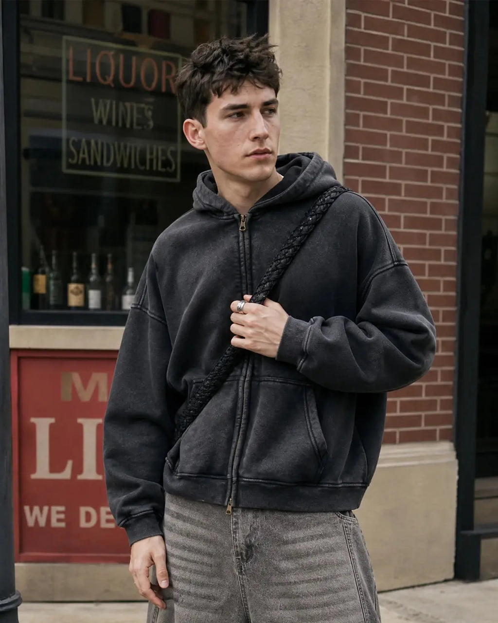 INFLATION Vintage Washed Zip Up Hoodie