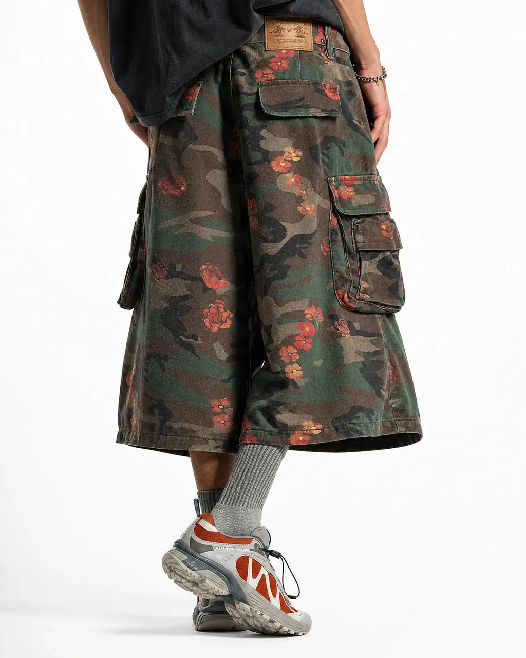 Floral Camo Cargo Longline Shorts | Inflation Streetwear
