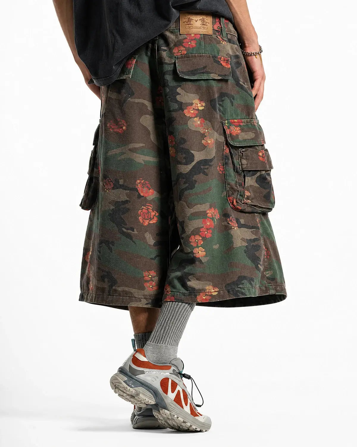 Floral Camo Cargo Longline Shorts | Inflation Streetwear