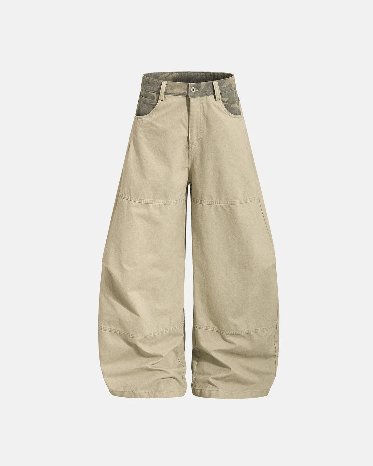Camo Patchwork Barrel Pants | Inflation Streetwear