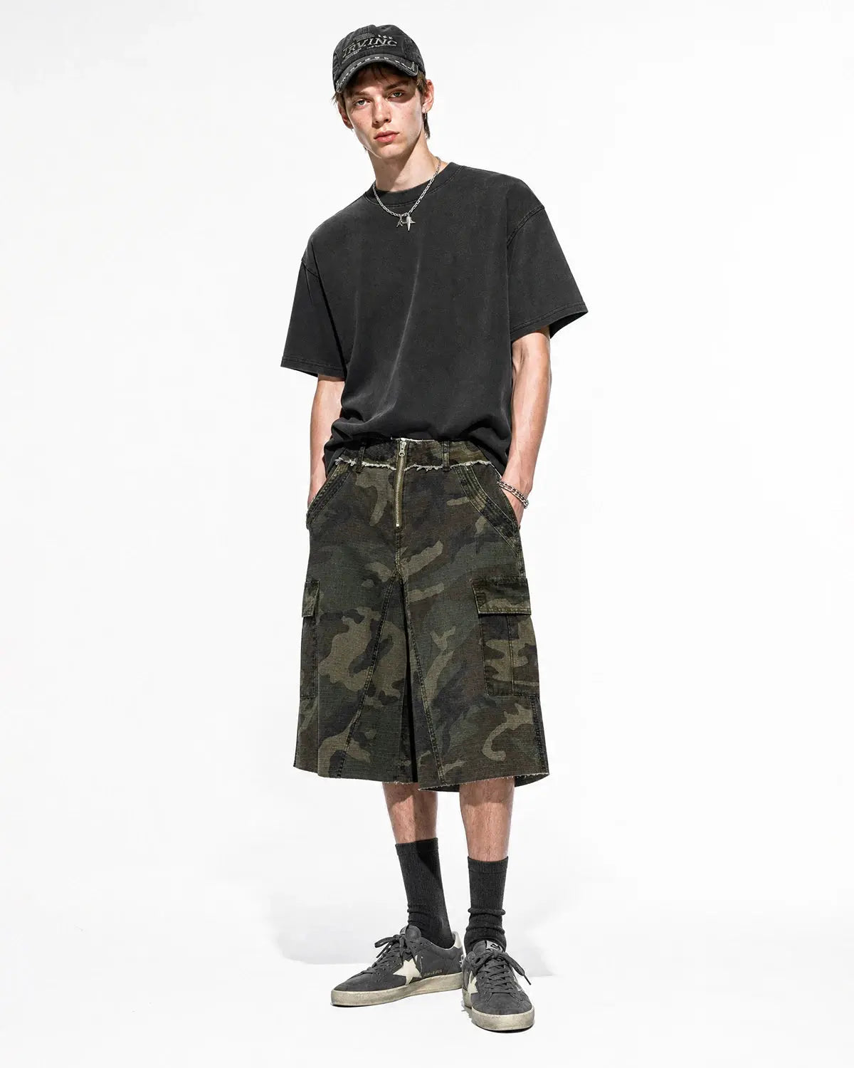 Camo Utility Longline Shorts | Inflation Streetwear