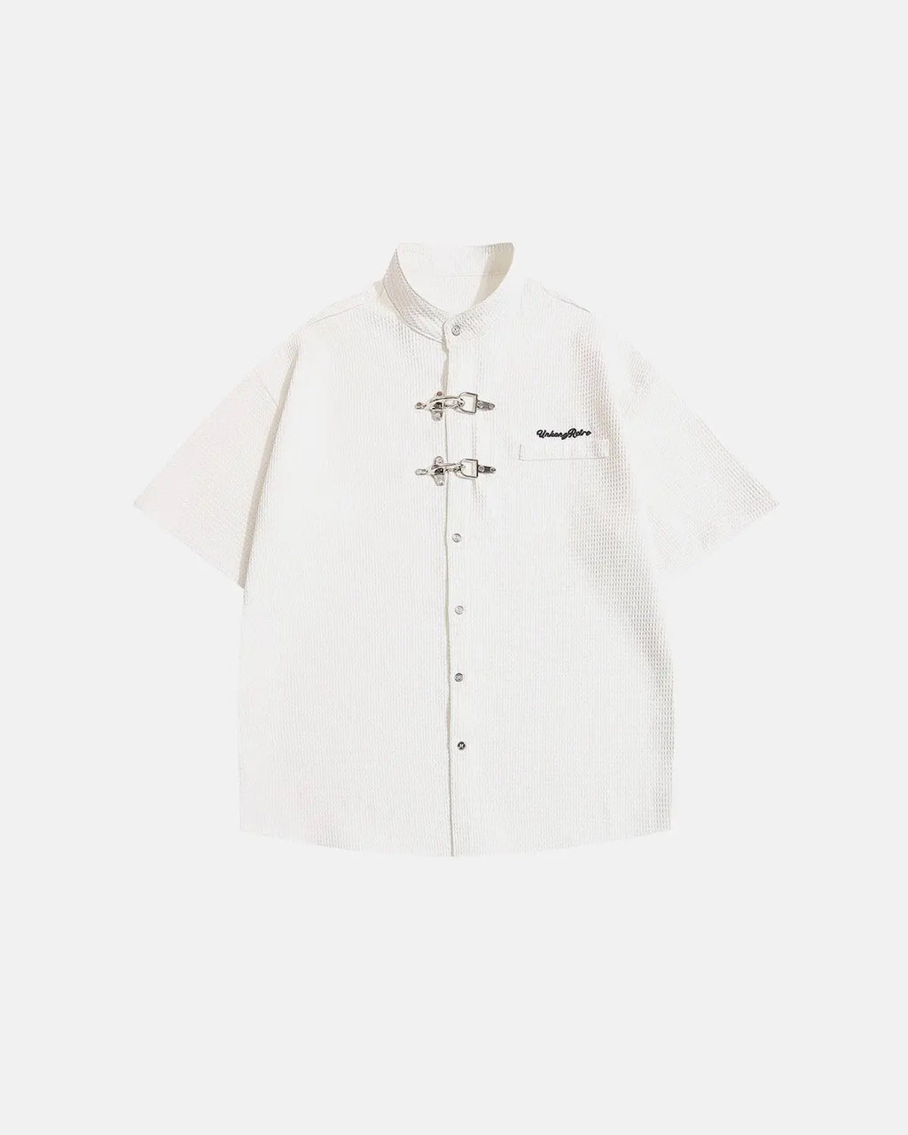 Waffle Shirt with Metal Clasp Detail | Inflation Streetwear