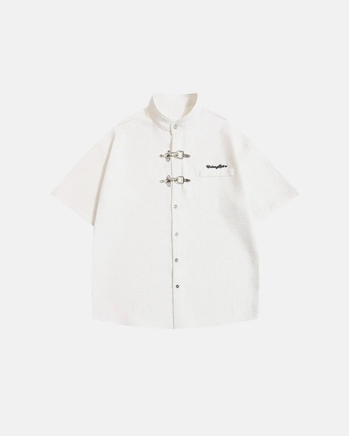 Waffle Shirt with Metal Clasp Detail | Inflation Streetwear