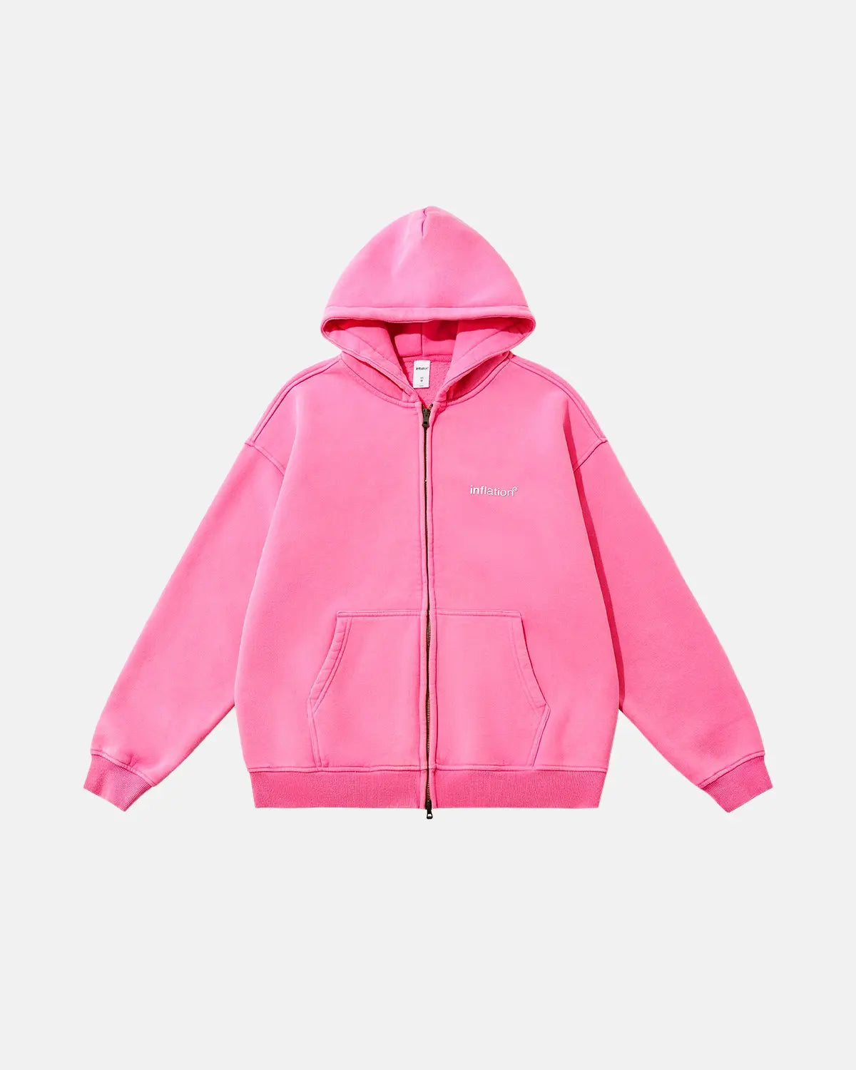 Brand Washed Fleece Zip Up Hoodies | Inflation Streetwear