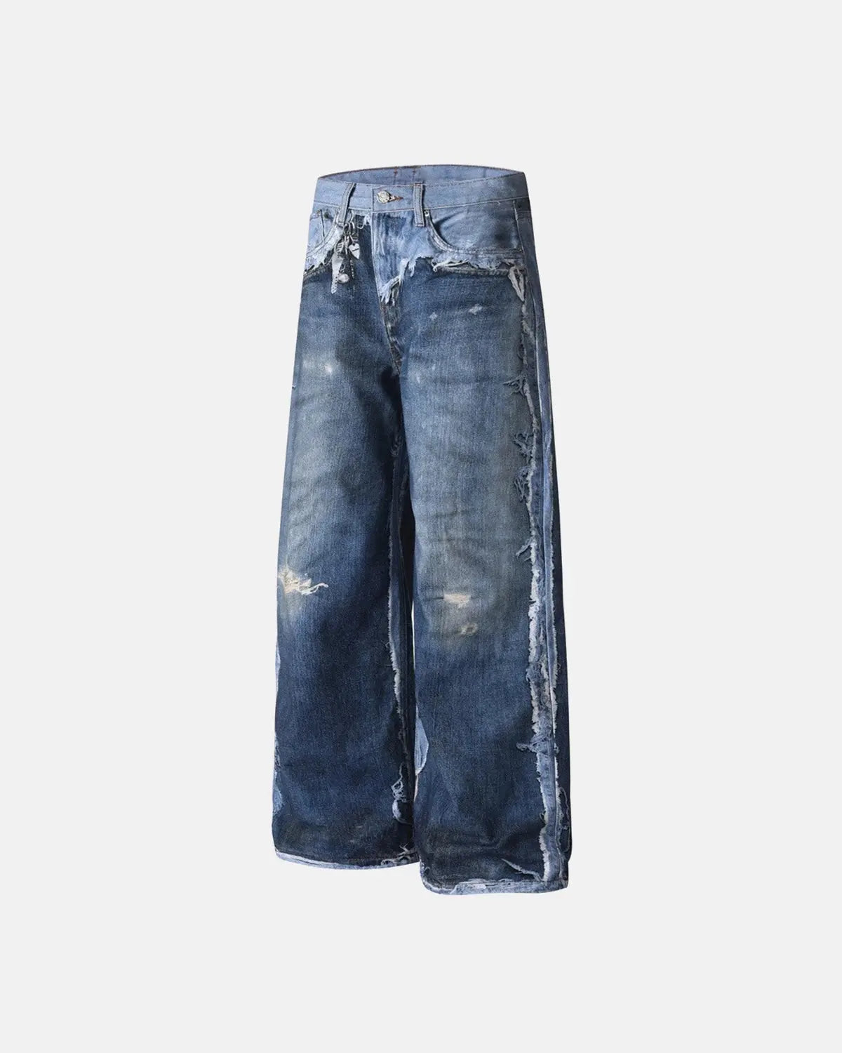 Digital Print Distressed Baggy Jeans | Inflation Streetwear