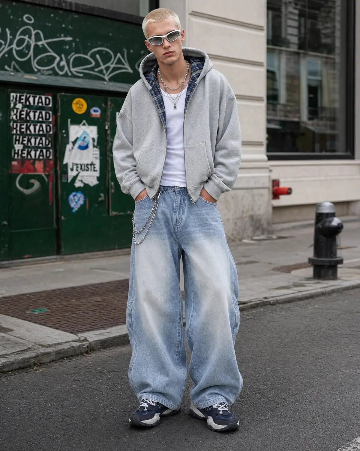 INFLATION Wave Washed Baggy Jeans