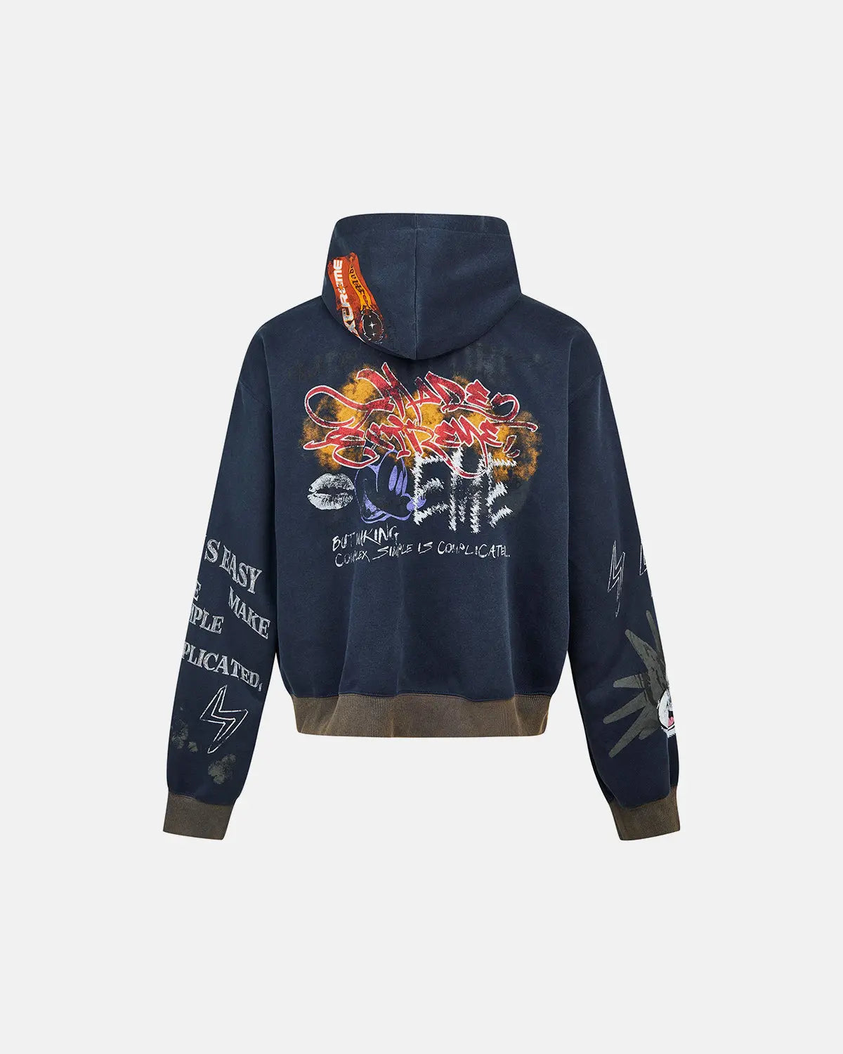 Boxy Graffiti Zip Up Hoodie | Inflation Streetwear