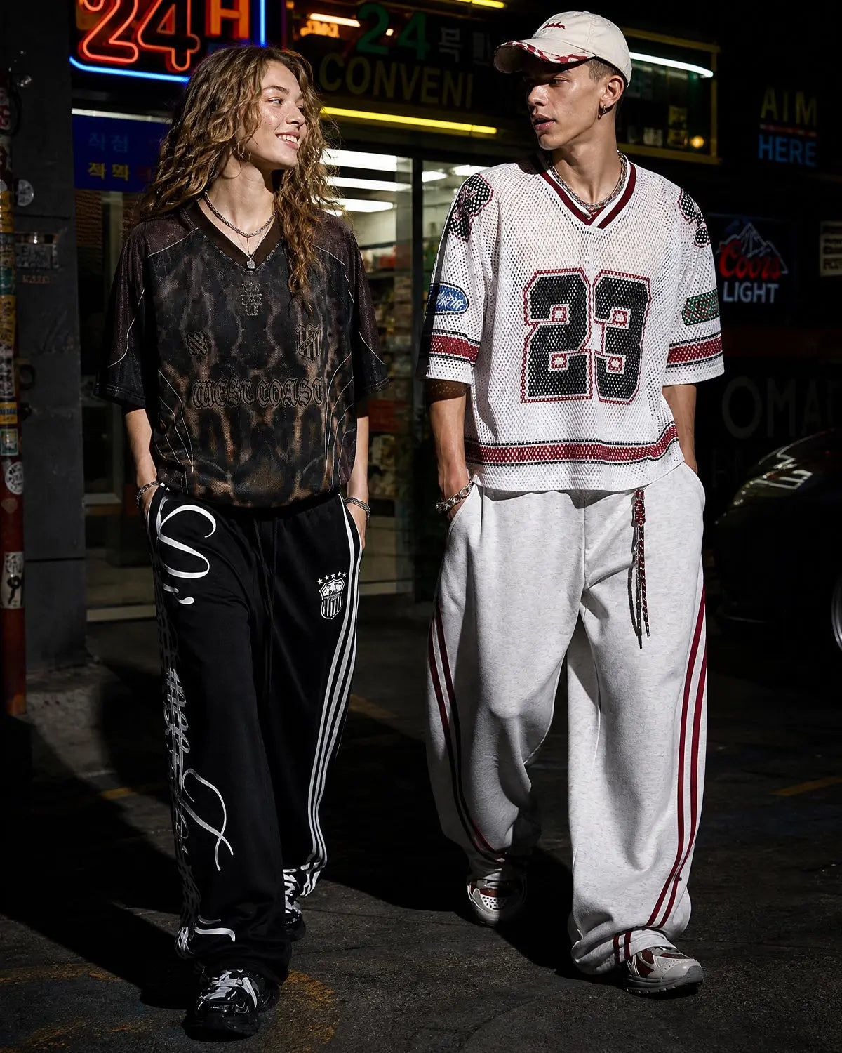 Grey Striped Baggy Sweatpants | Inflation Streetwear