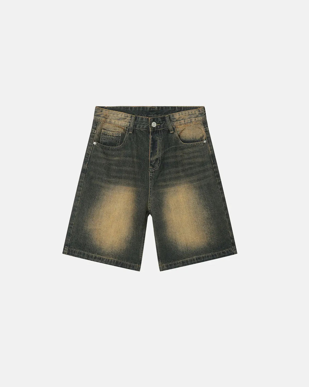 Washed Knee-Length Denim Jorts | Inflation Streetwear
